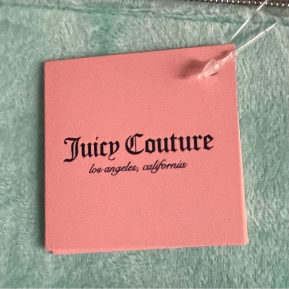 NEW Juicy Couture Light Blue Velour Cosmetic Makeup Travel Bag & Bottle - Picture 12 of 14